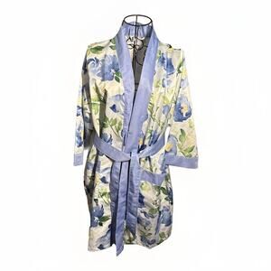 HELLO GORGEOUS Small Silky Floral Belted Kimono Wrap Robe Bridal Lingerie
